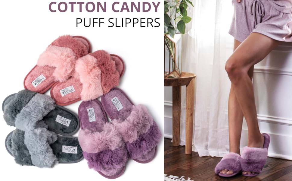 Cotton Candy Puff Slippers
