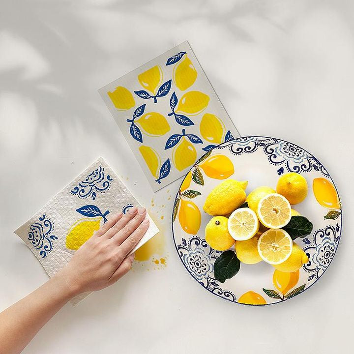 Sorrento Lemon Dish Cloths Set/2