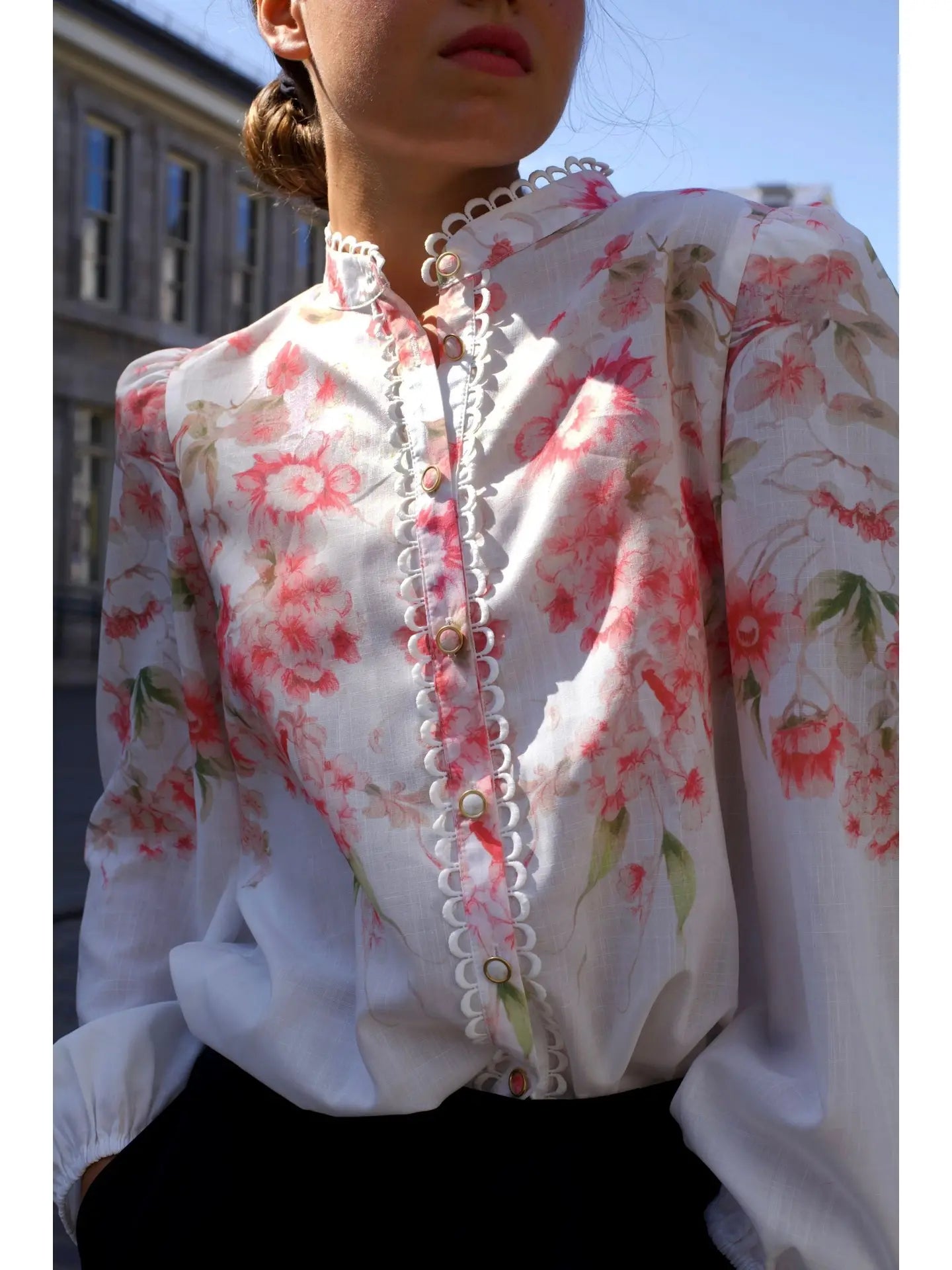 Celeste Floral White Blouse