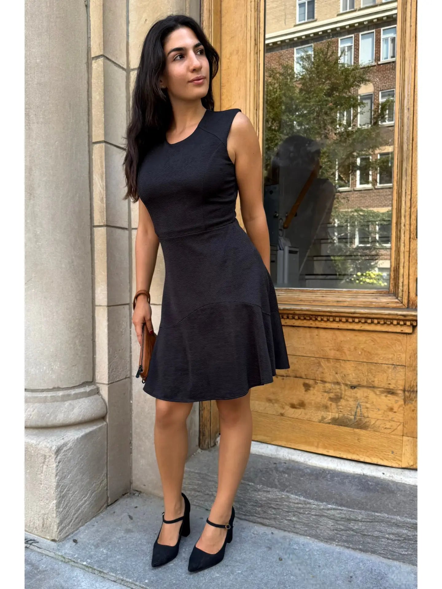 Marie Black Knit (A-Line) Dress