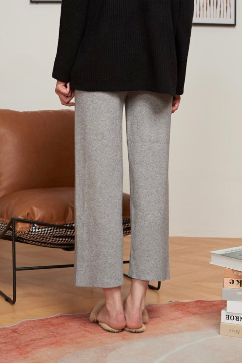 Gracie Cropped Lounge Pant Grey - One Size