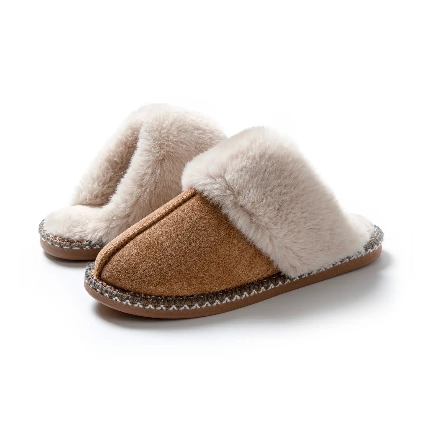 Vegan Winter Slippers - Cognac