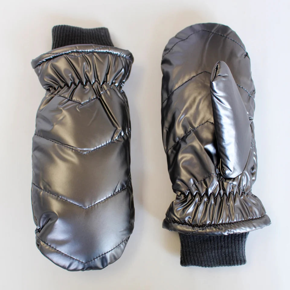 Puffer Mittens - Pewter