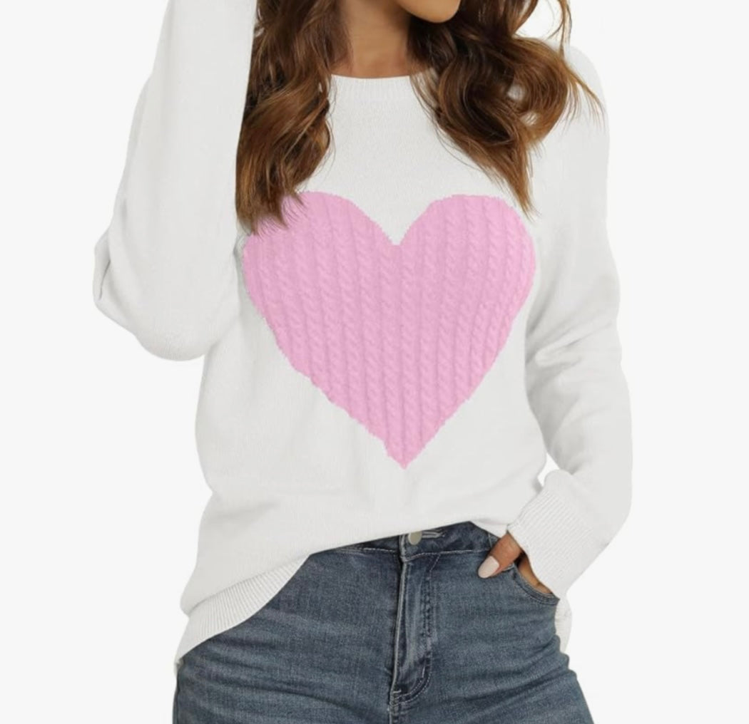 Pink Heart LOVE Knit Sweater