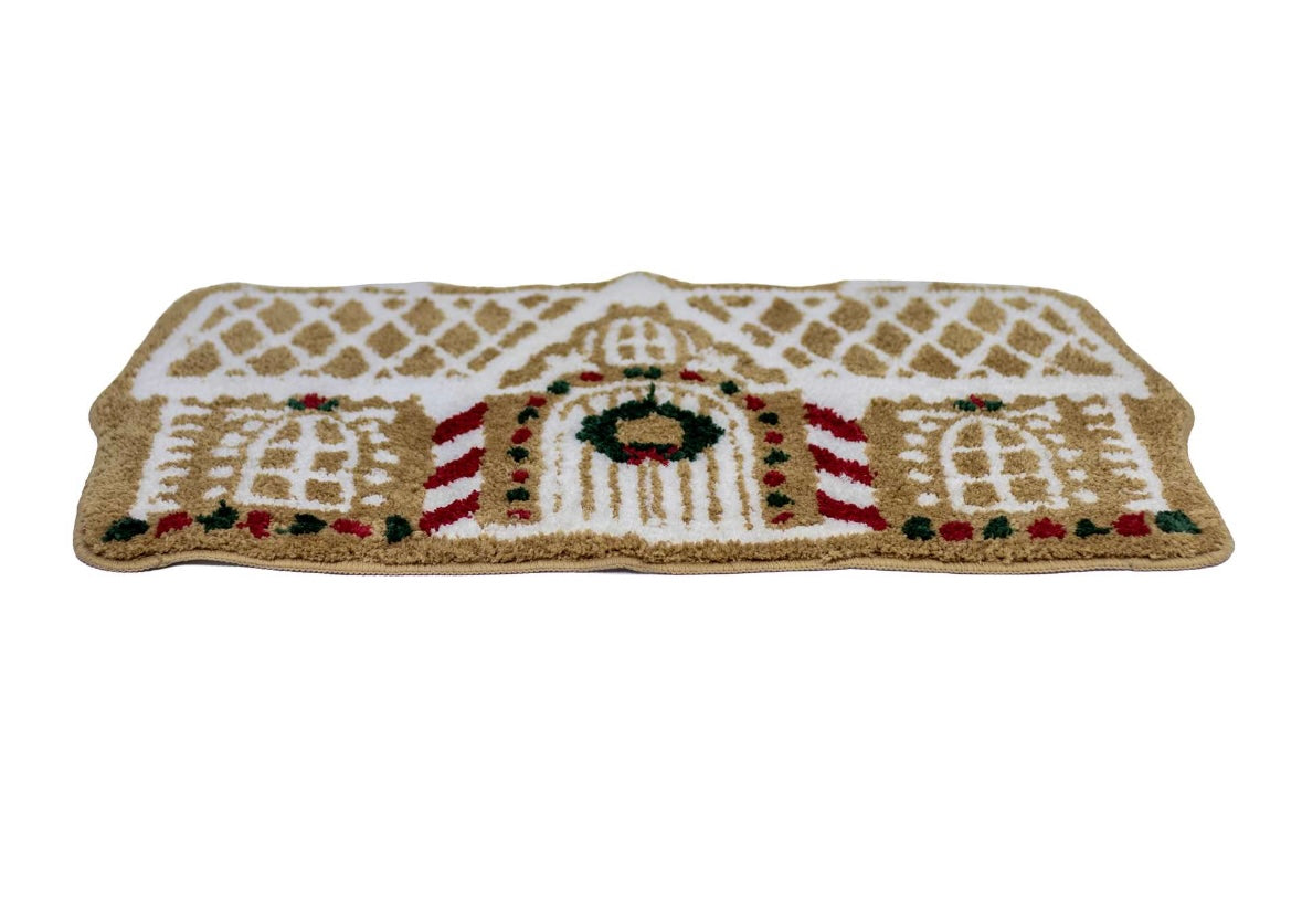 Flocked Gingerbread House Doormat