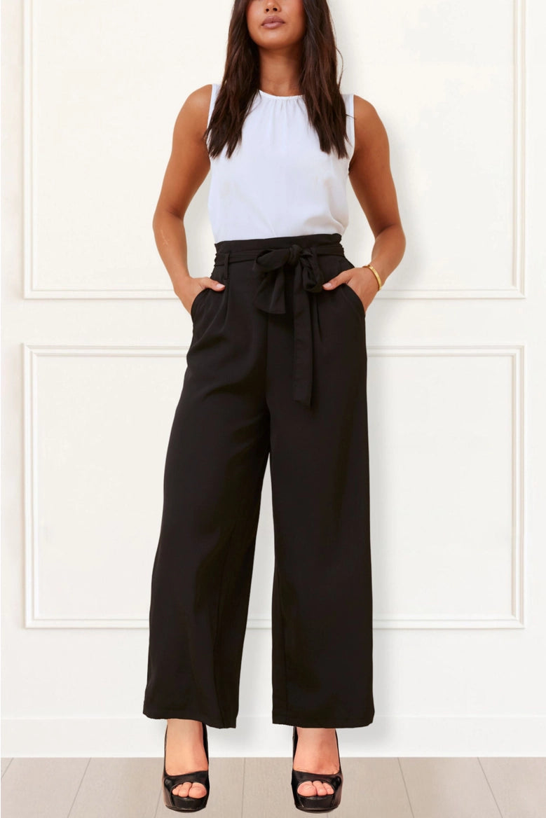 Alba Black Paperbag Pants