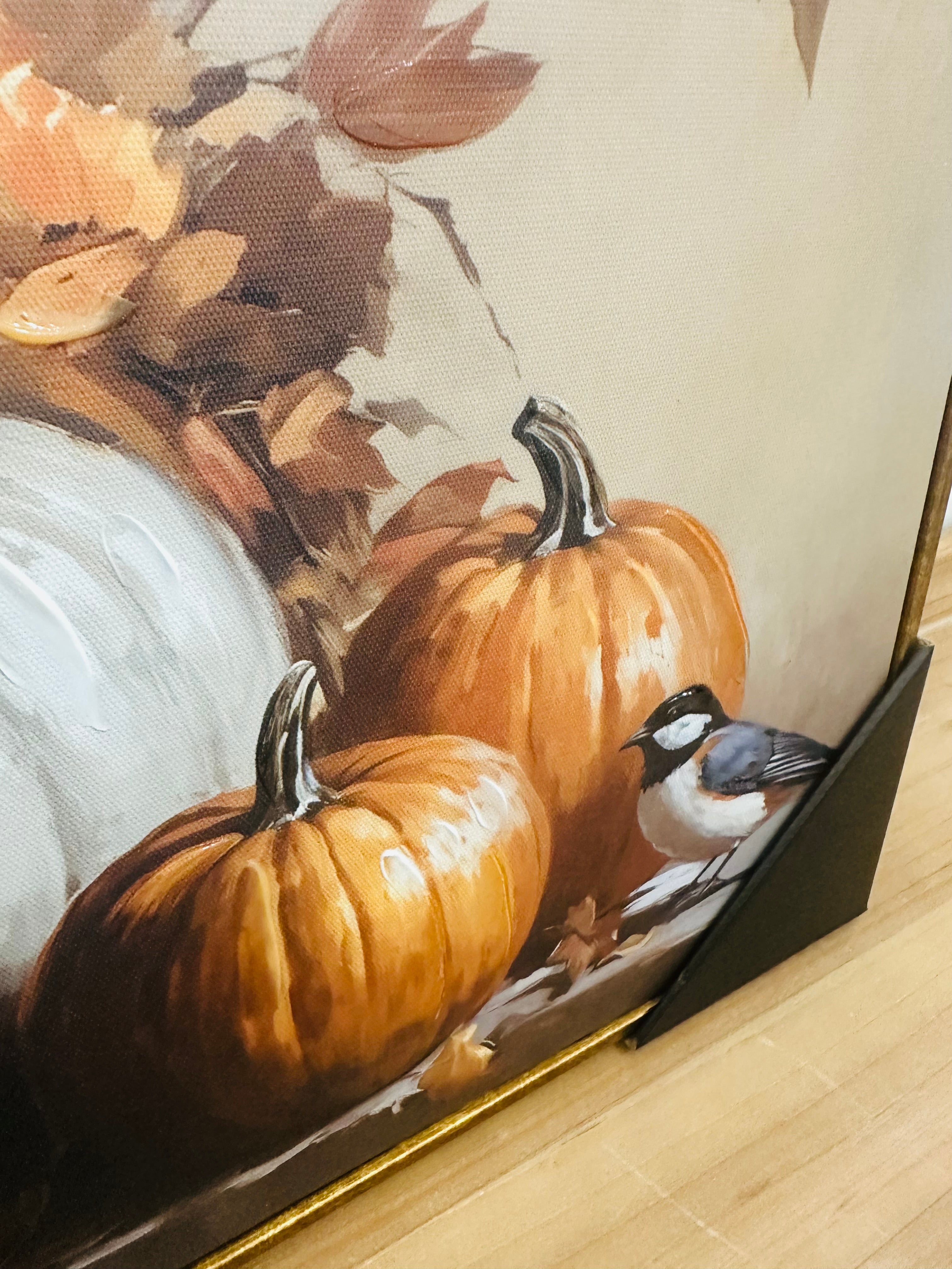Framed Fall Pumpkins Canvas Print