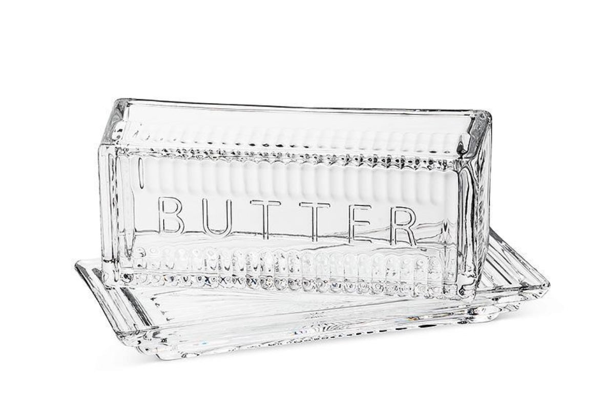 1/4 Pound Glass Butter Dish w/Cover