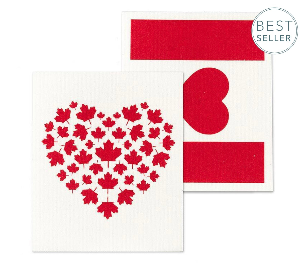 Canada Flag & Heart Dishcloths