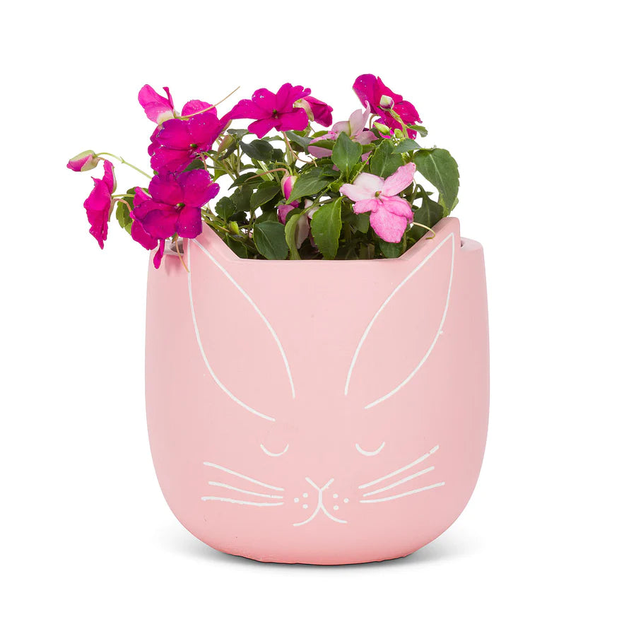 Large Pink Bunny Planter Pot - 7”