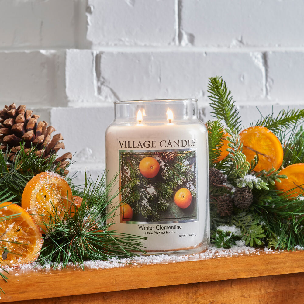 Winter Clementine LG Village Jar Candle