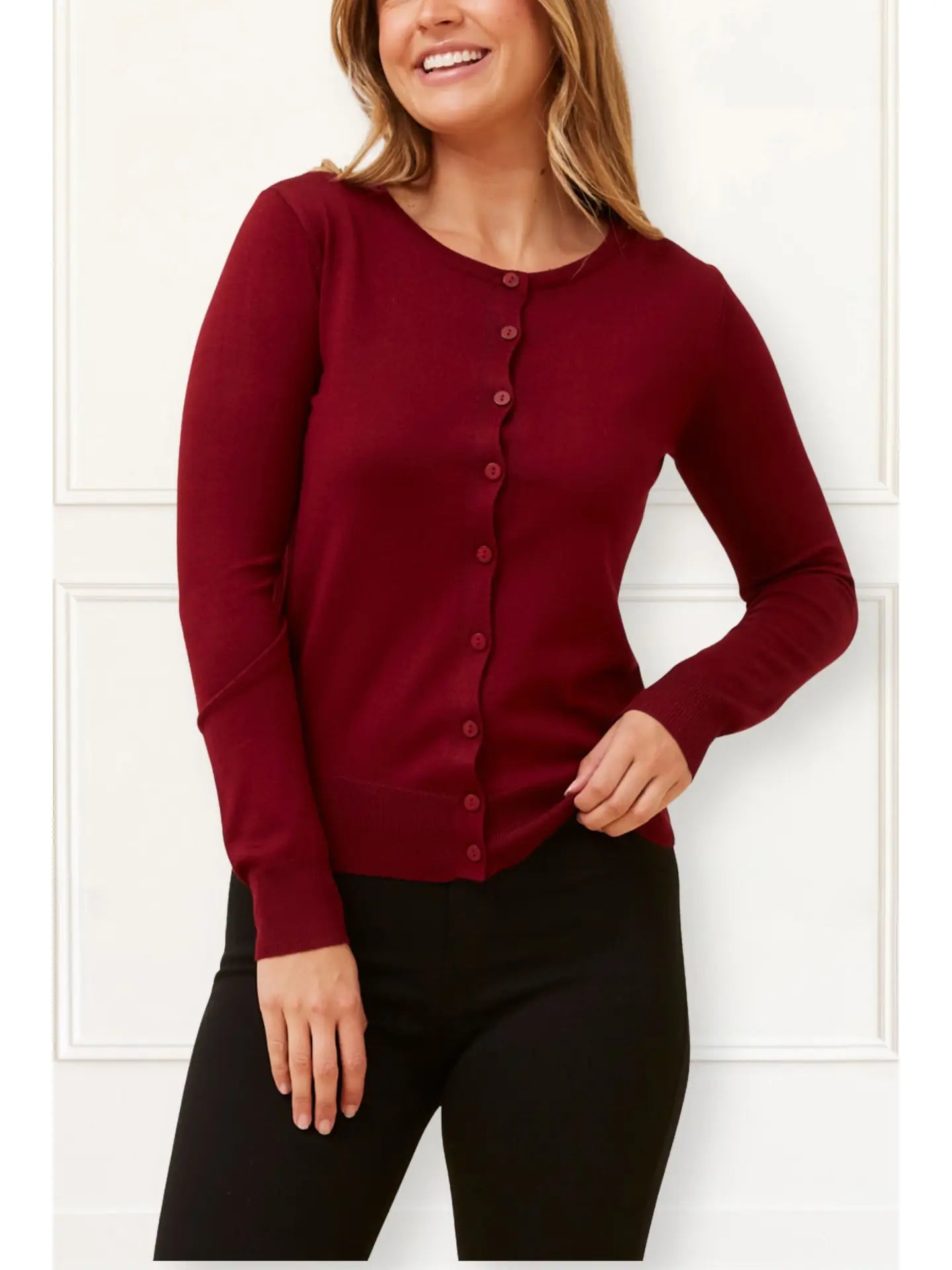 Noelle Cardigan Deep Red