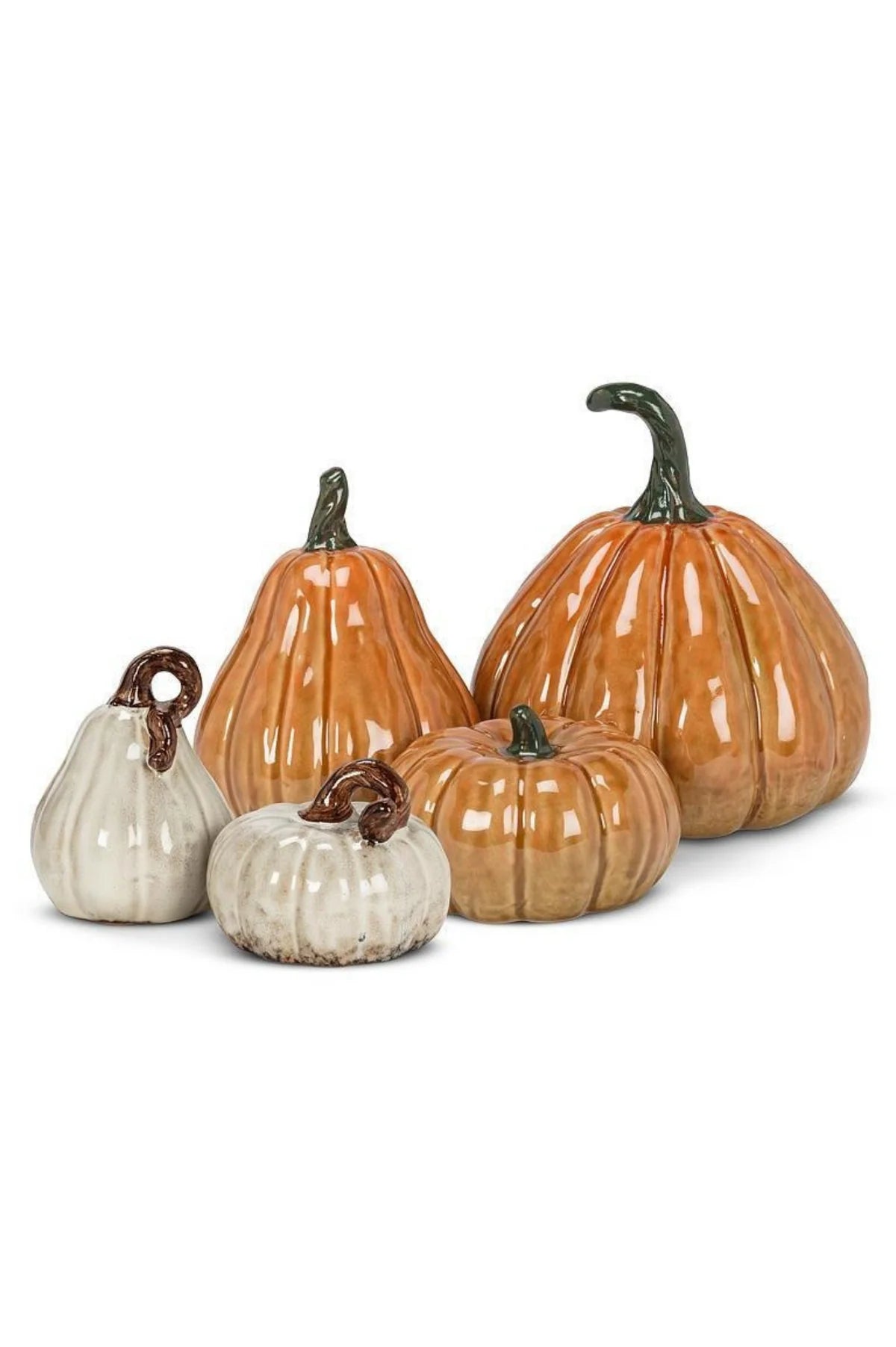 Tall Orange Porcelain Pumpkin - 7”
