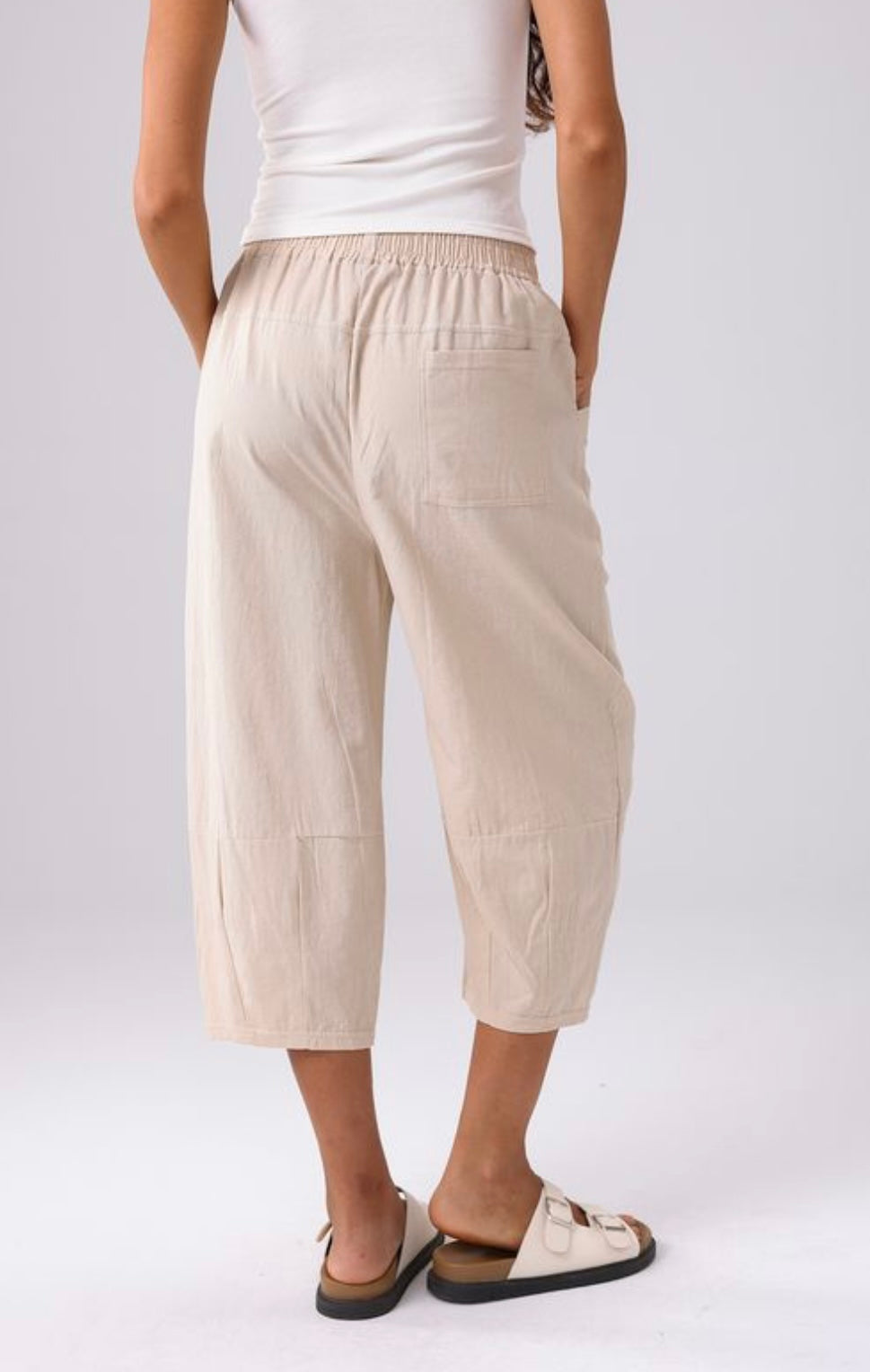 Beige Cropped Pant One Size