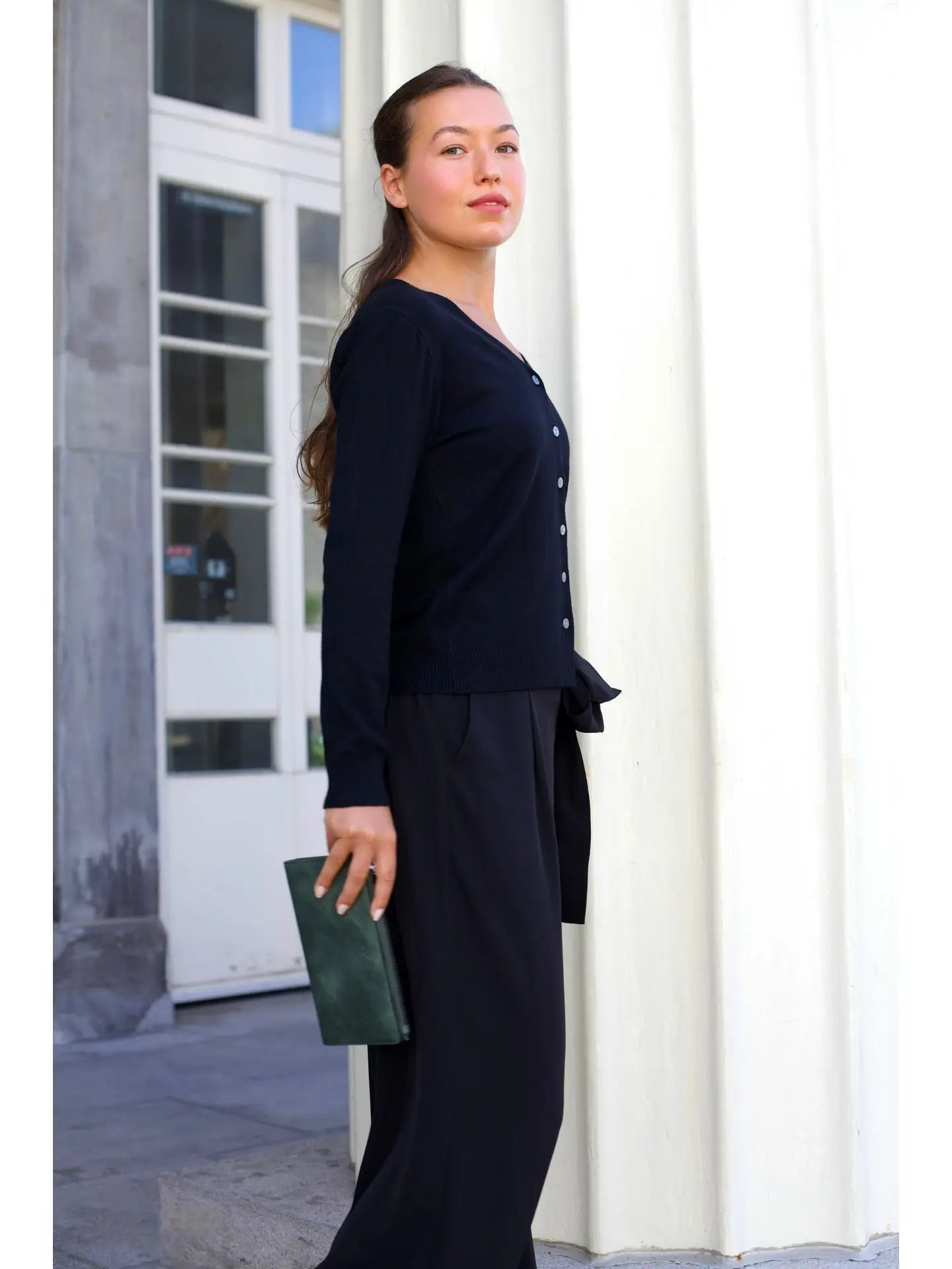 Collette Cardigan (Button) Black