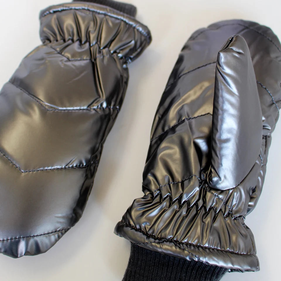 Puffer Mittens - Pewter