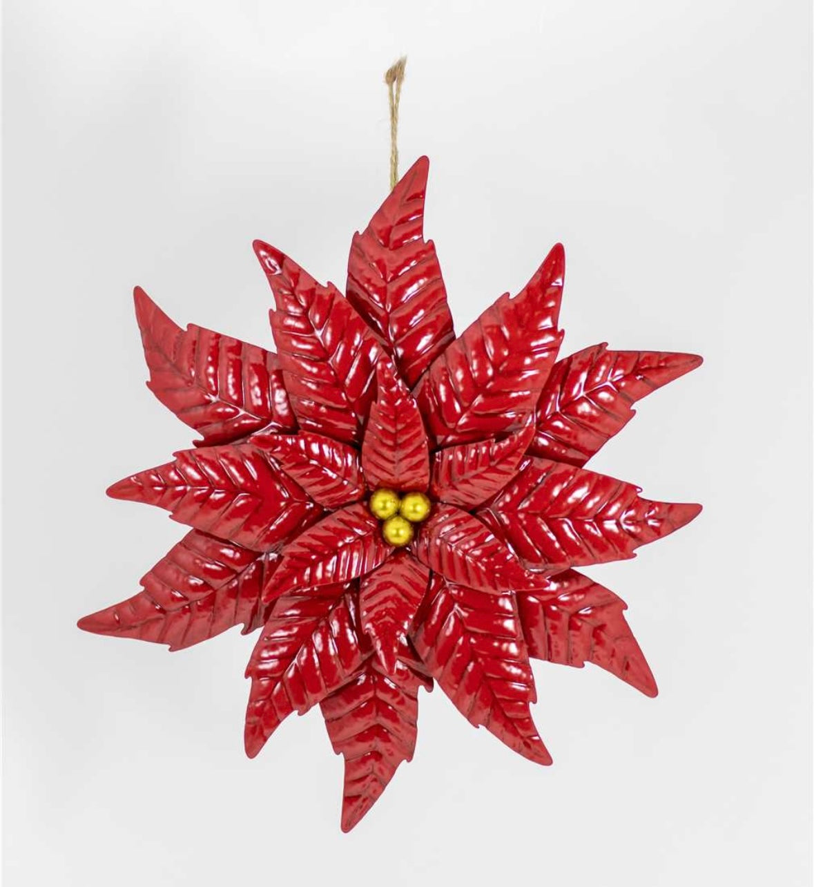 Metal Poinsettia Wall Decor