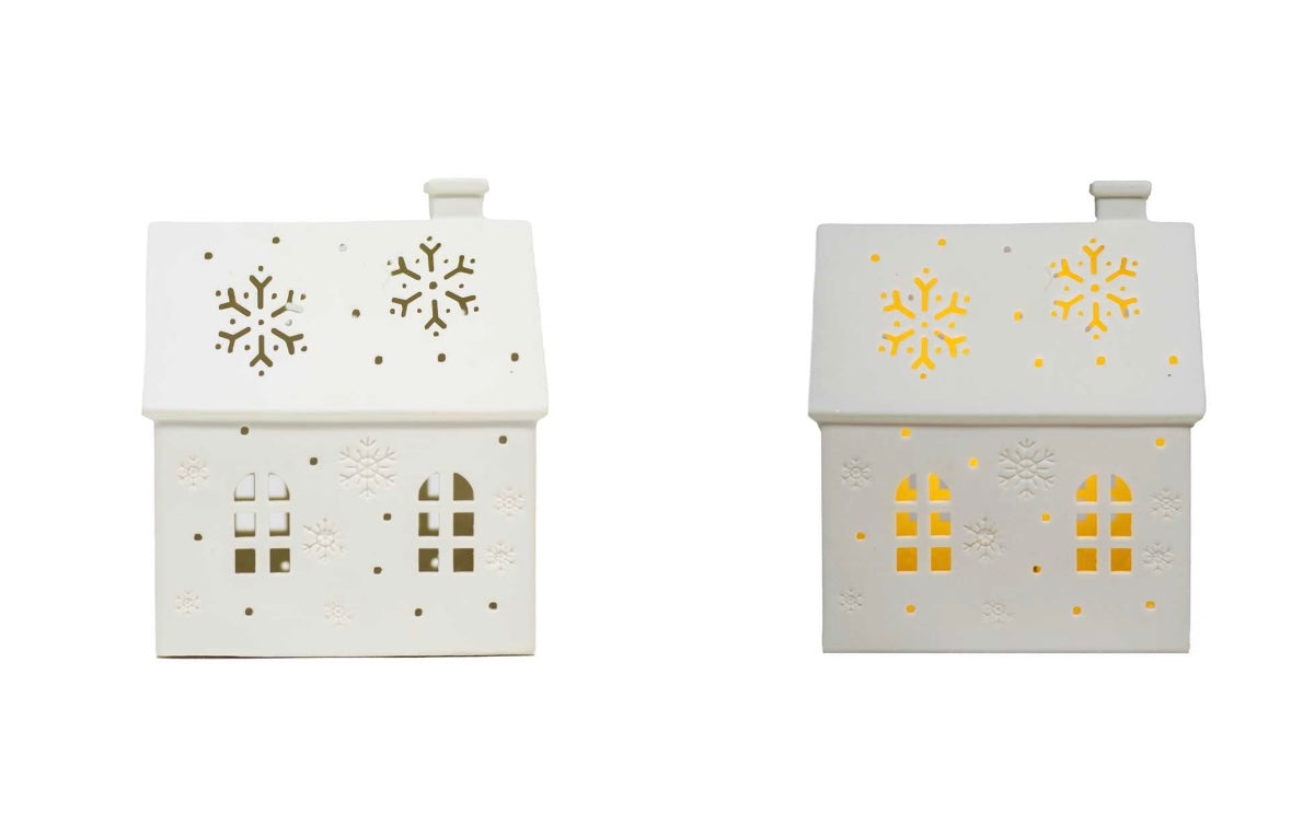 LED Porcelain Snowflake House