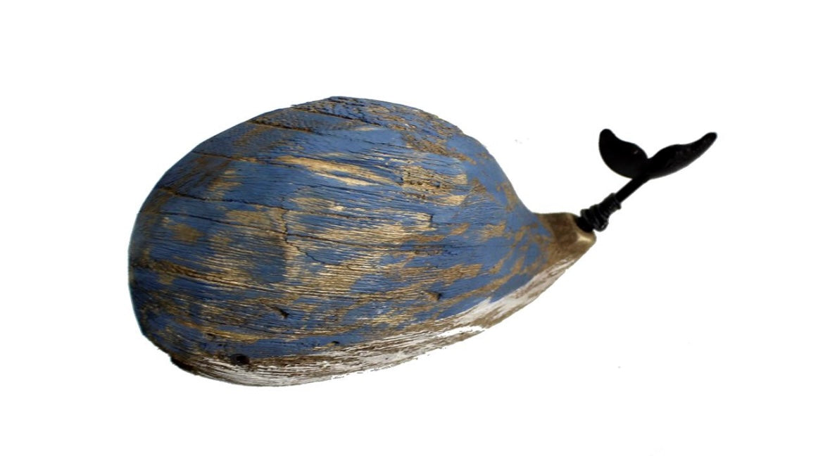 Blue Rustic Whale Decor