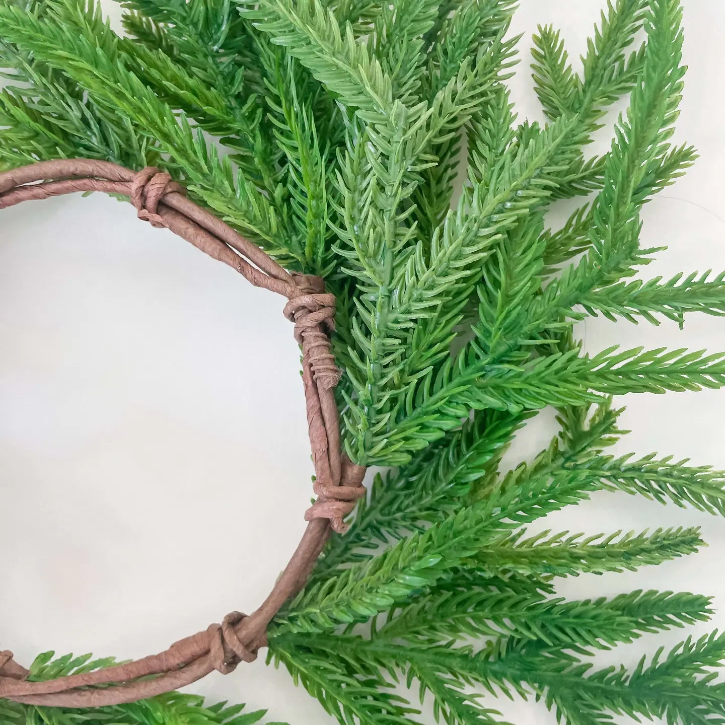 Norfolk Pine Real Touch Faux Christmas Wreath 12"
