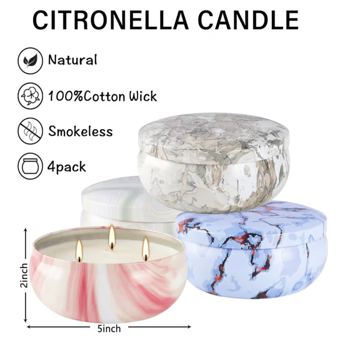 Citronella Candle (Assorted Colors)