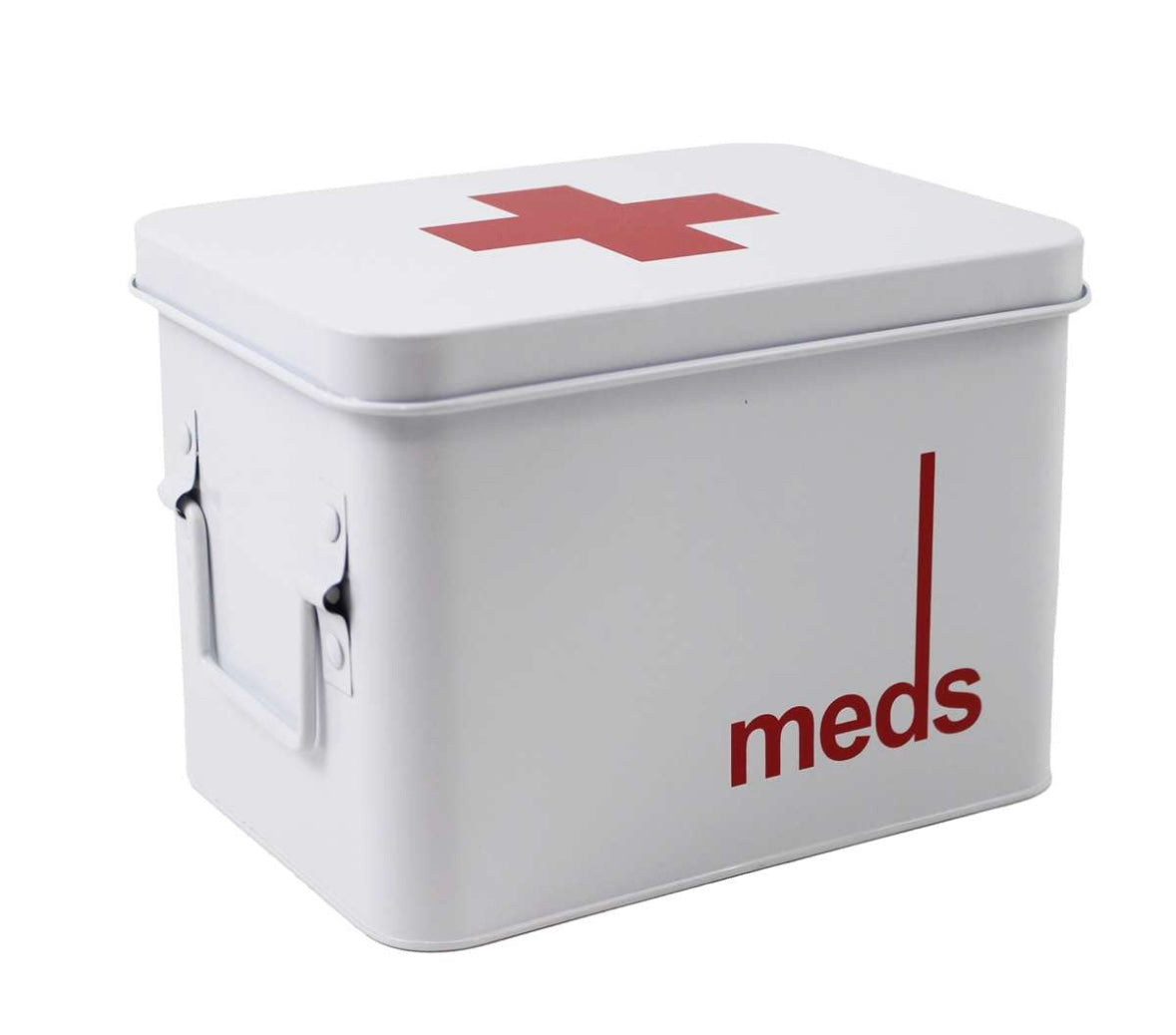 White Metal Pharmacy Box