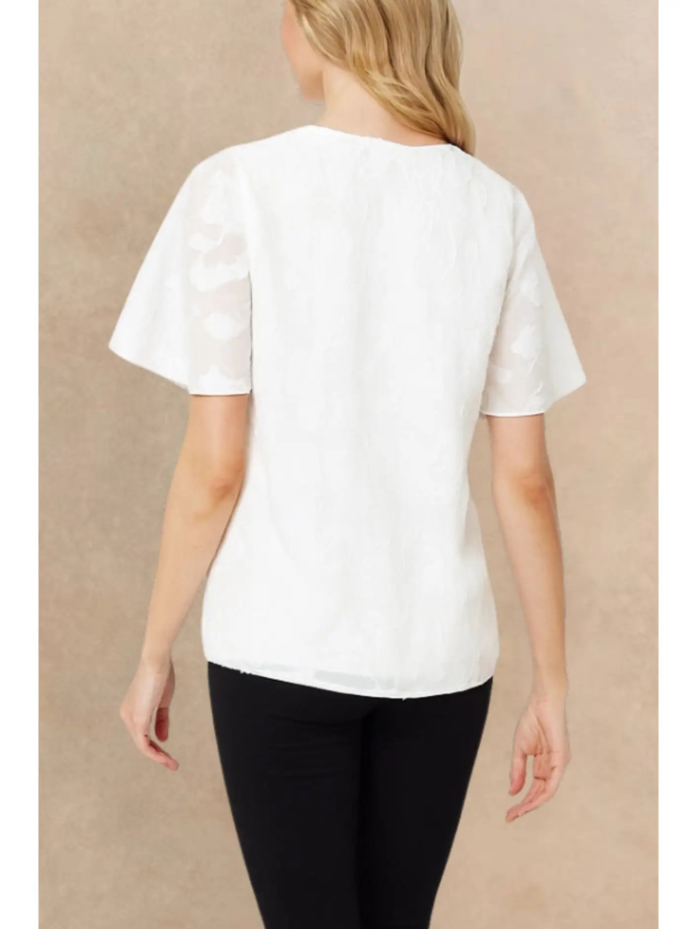 Lucie V-Neck White Blouse