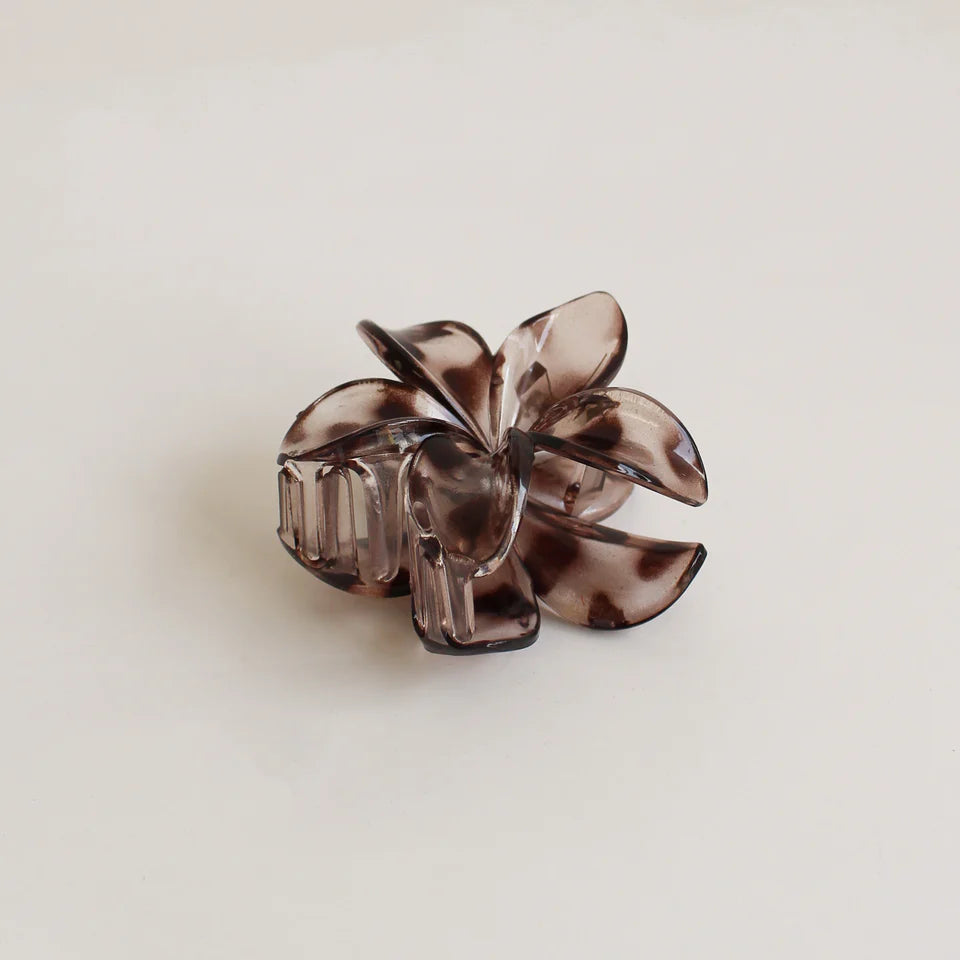 Floral Hair Clip - Chocolate