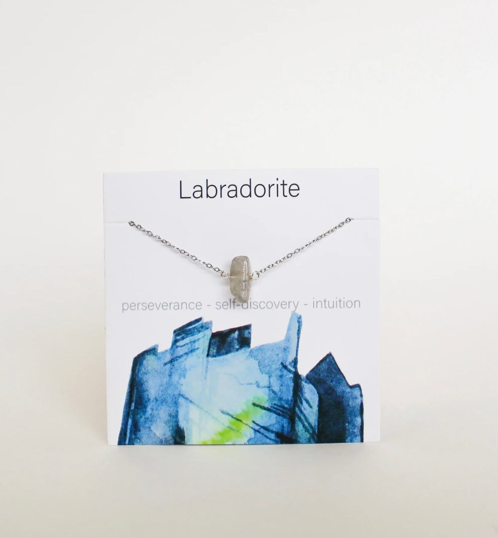 Natural Short Stone Labradorite Necklace