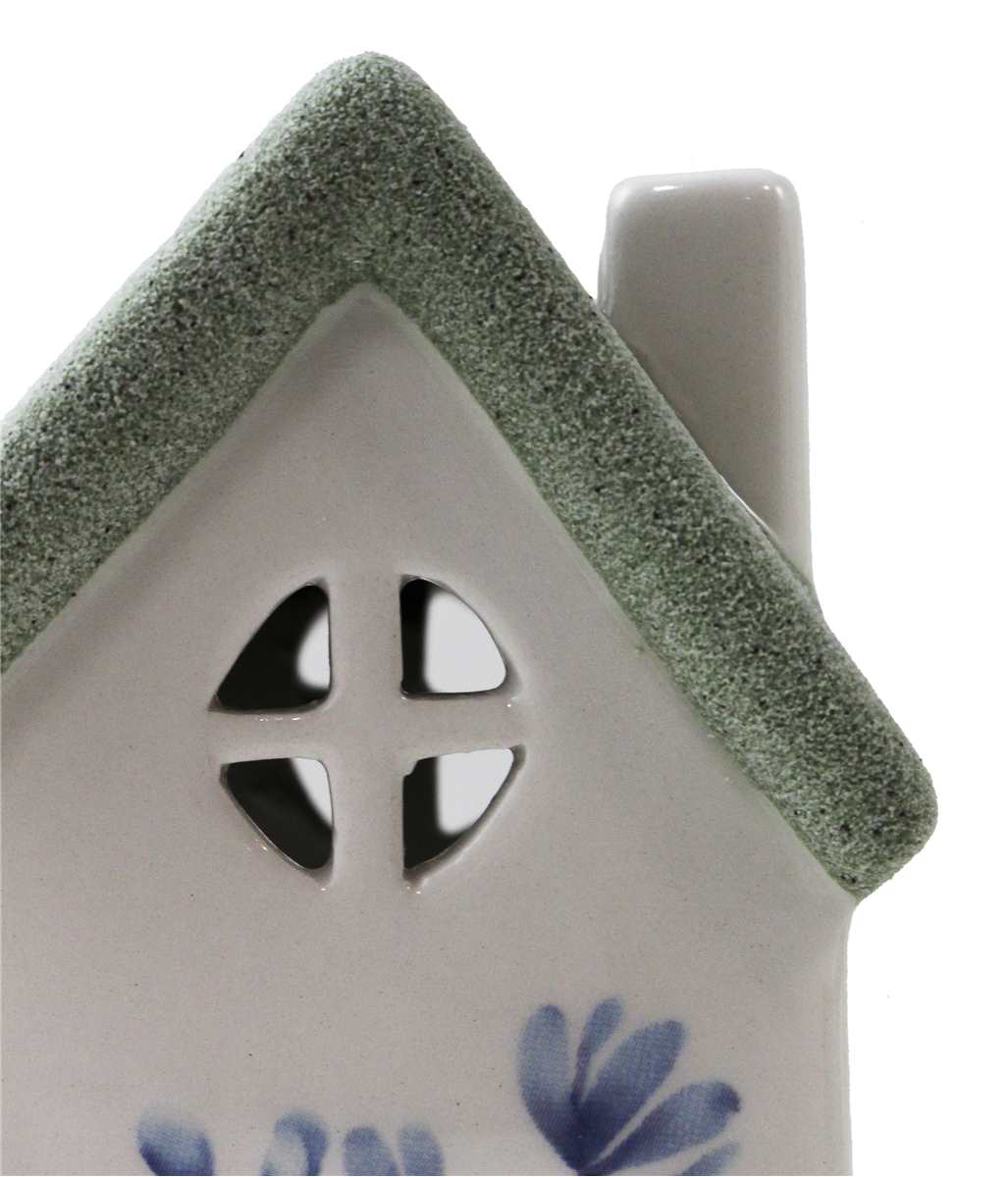 Floral Ceramic House Tealight Holder