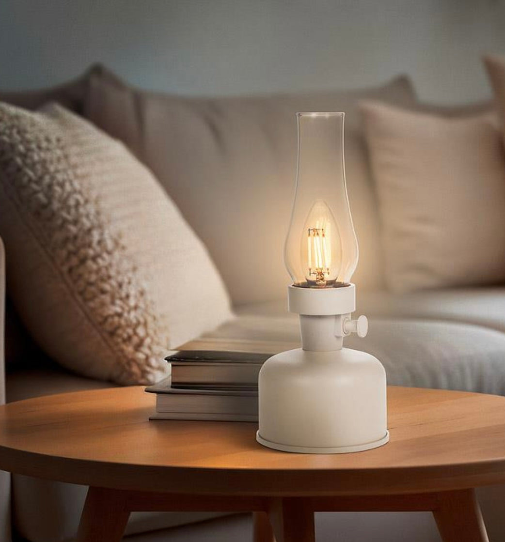 Black Lantern LED Lamp with Chimney