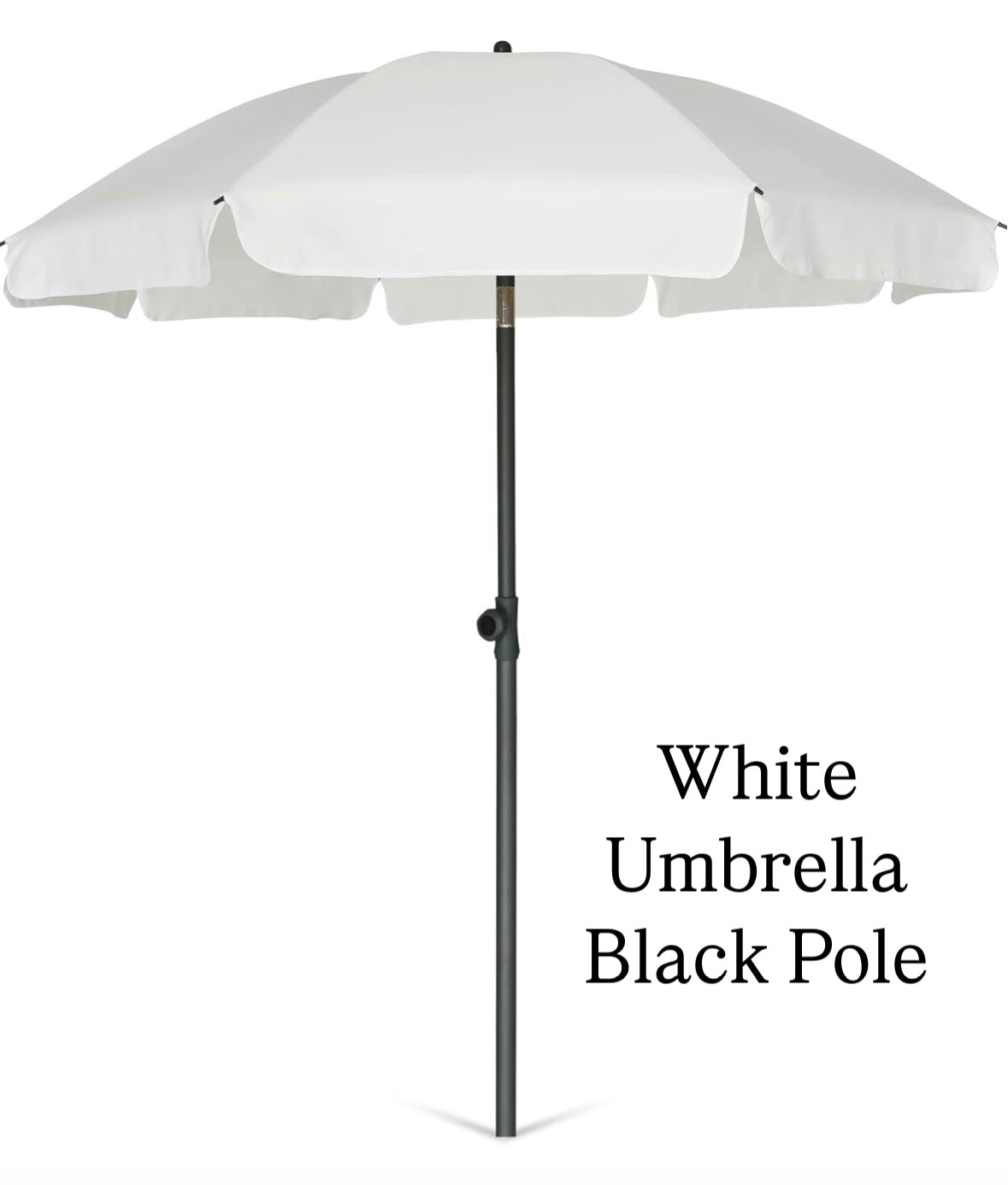 White 6.5 Patio Umbrella/Pick Up Only