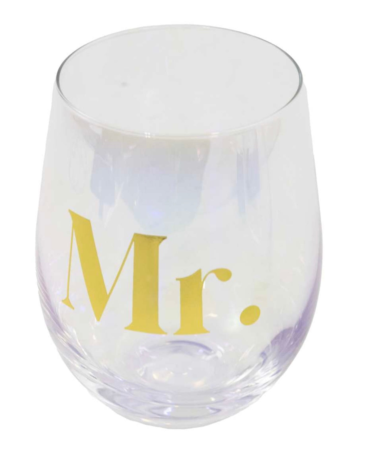 Mr. & Mrs. Stemless Wine Glass Set