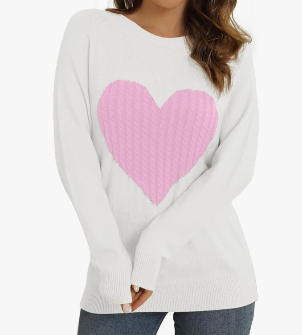 Pink Heart LOVE Knit Sweater