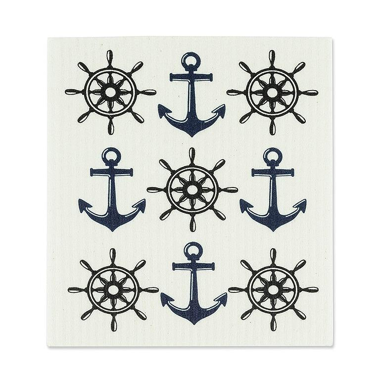 Anchor & Ship Wheel Dishcloths Set/2