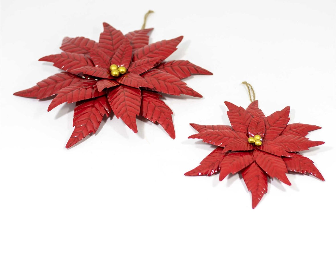 Metal Poinsettia Wall Decor