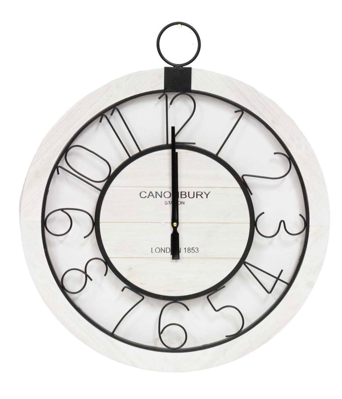 White & Black Iron Clock