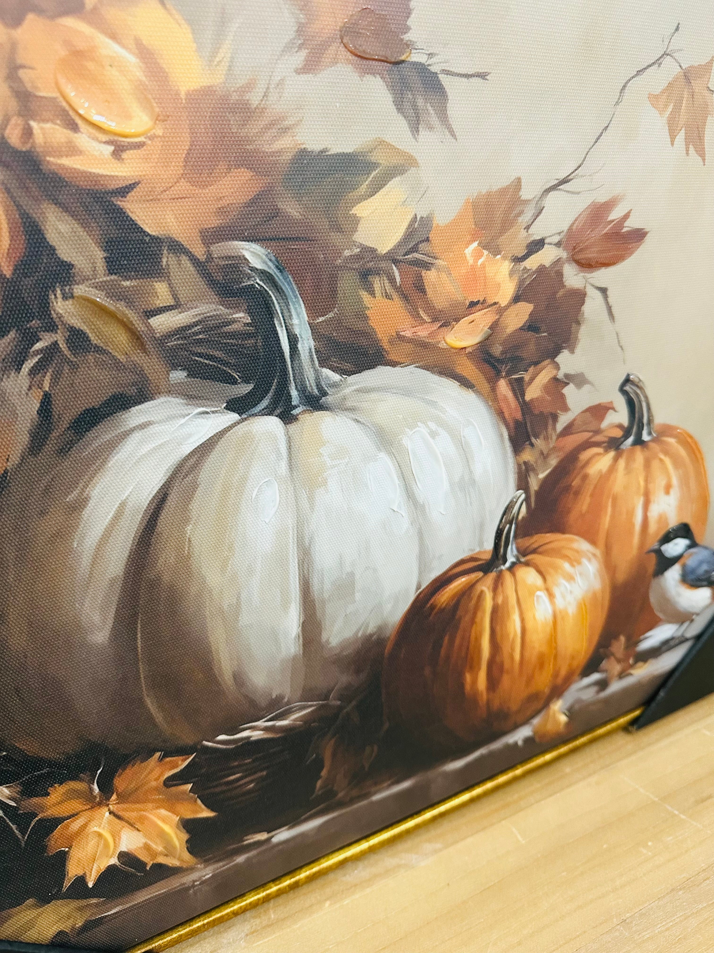 Framed Fall Pumpkins Canvas Print