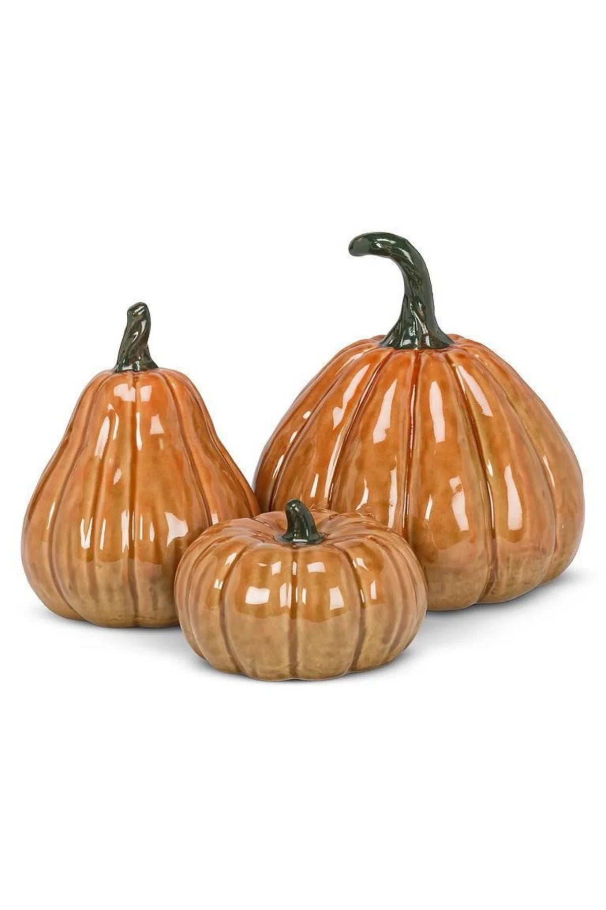 Tall Orange Porcelain Pumpkin - 7”