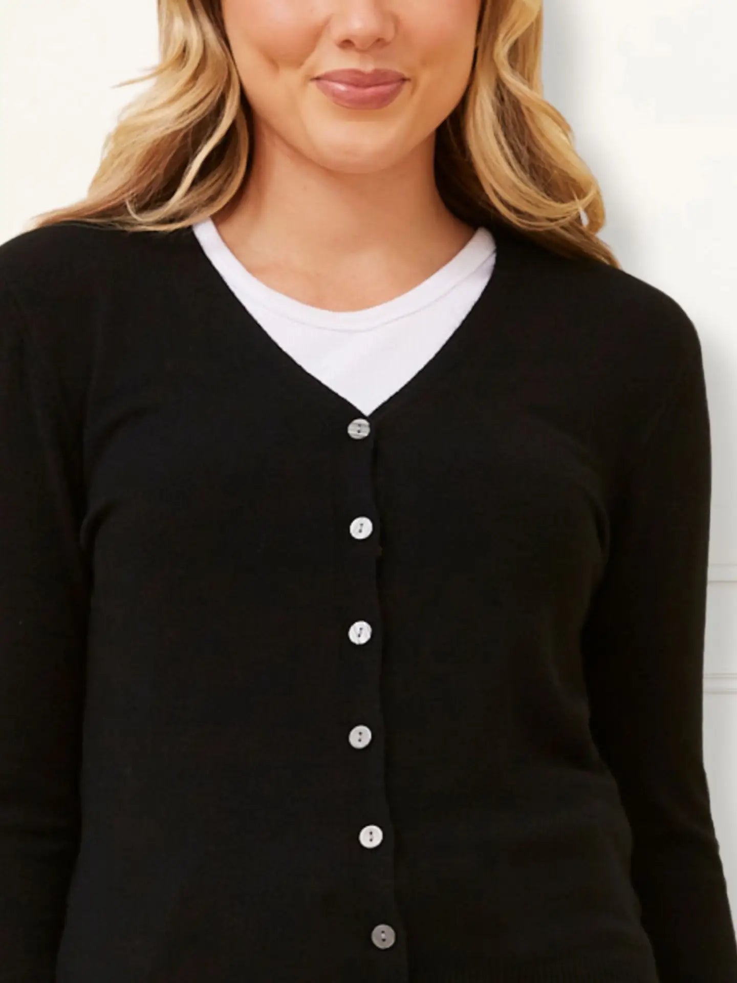 Collette Cardigan (Button) Black