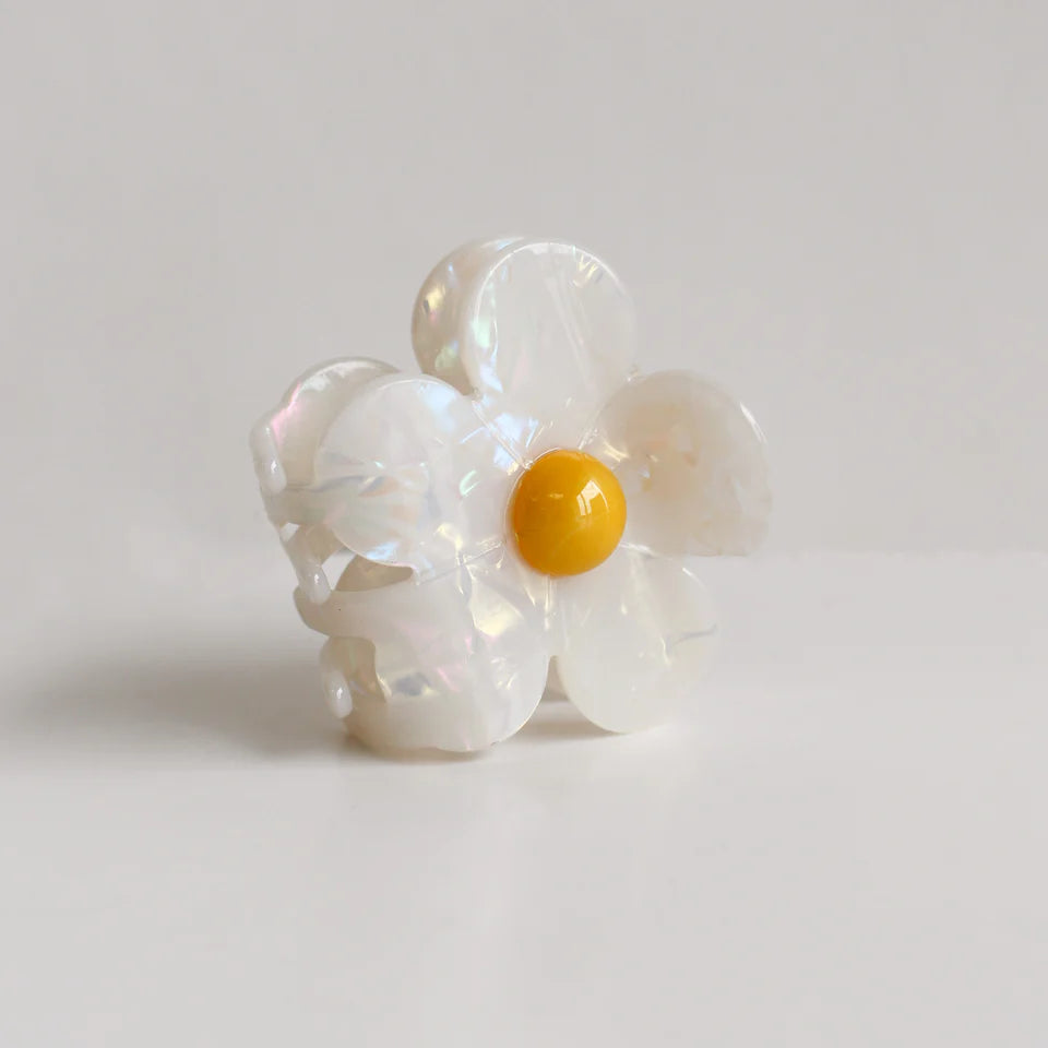 Daisy Hair Clip - White