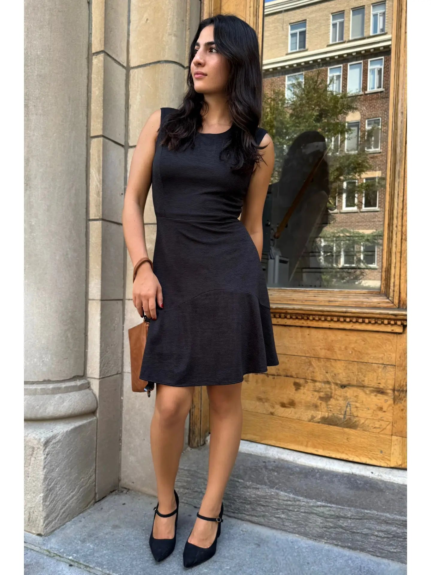 Marie Black Knit (A-Line) Dress