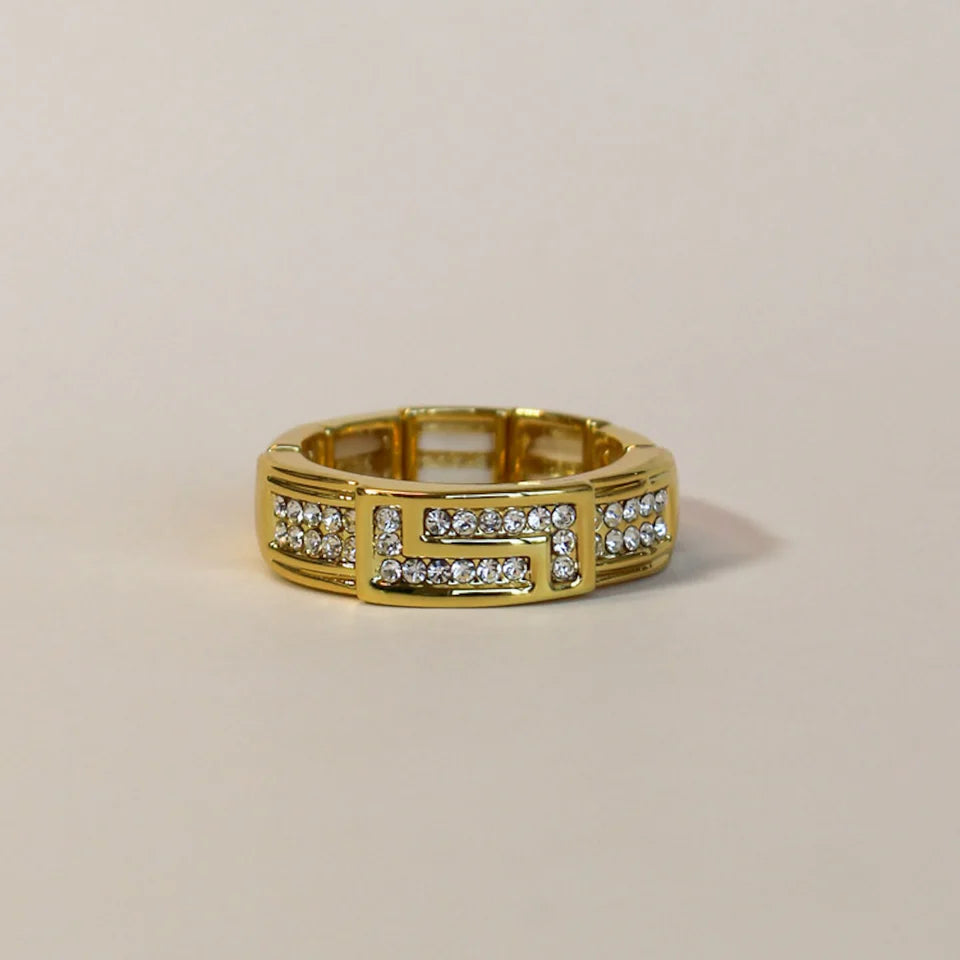 Band Cubic Zirconia Ring Gold