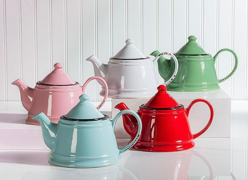 Enamel Look Teapot - Forest Green