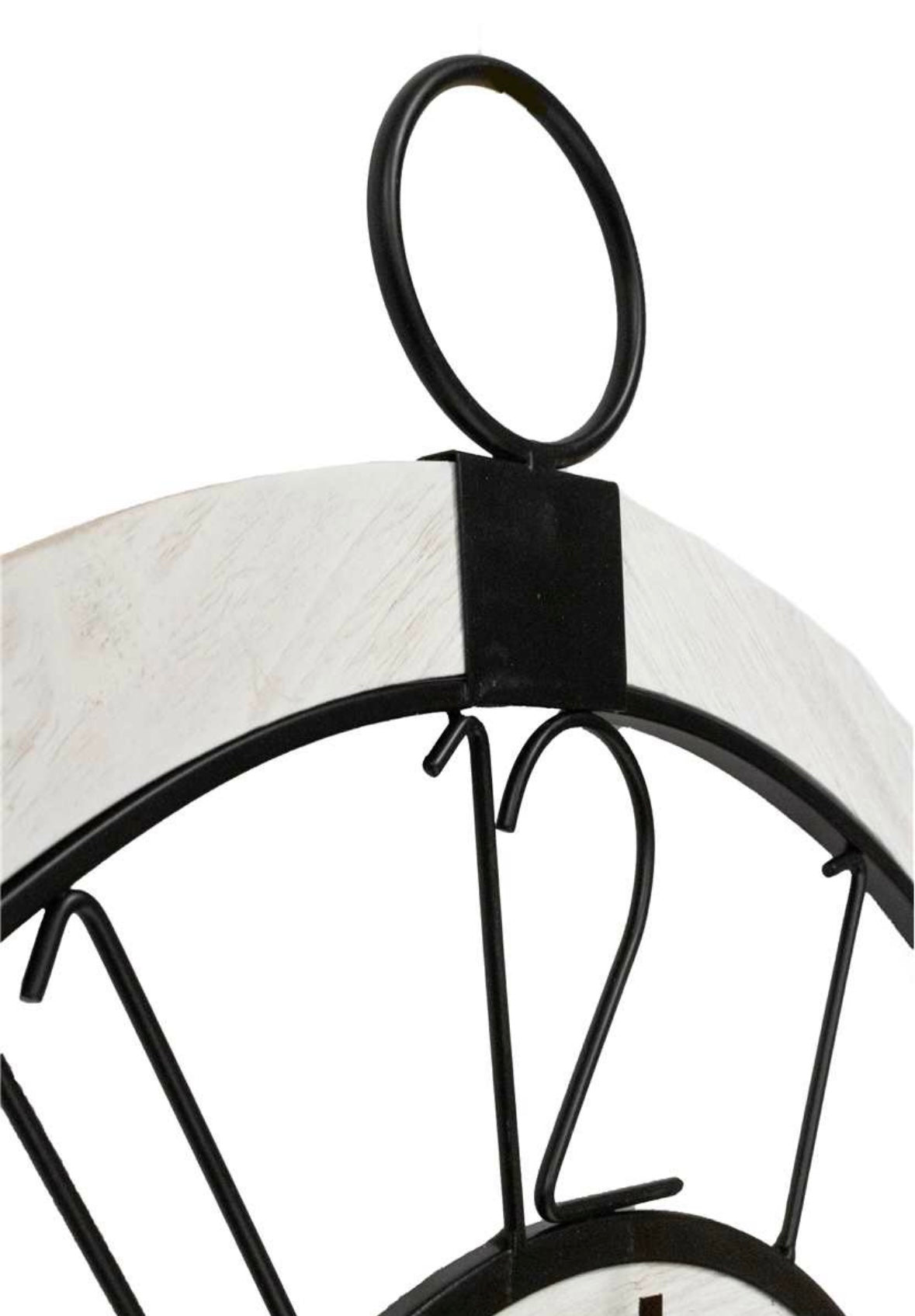 White & Black Iron Clock