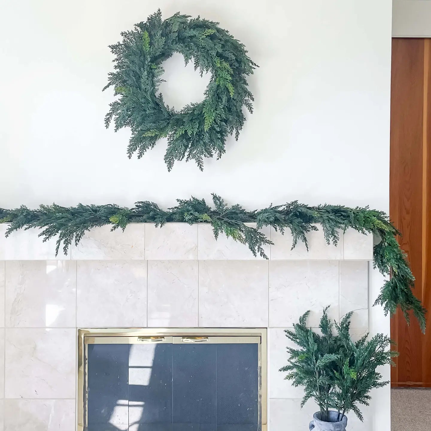 Cypress Real Touch Faux Christmas Wreath 24"