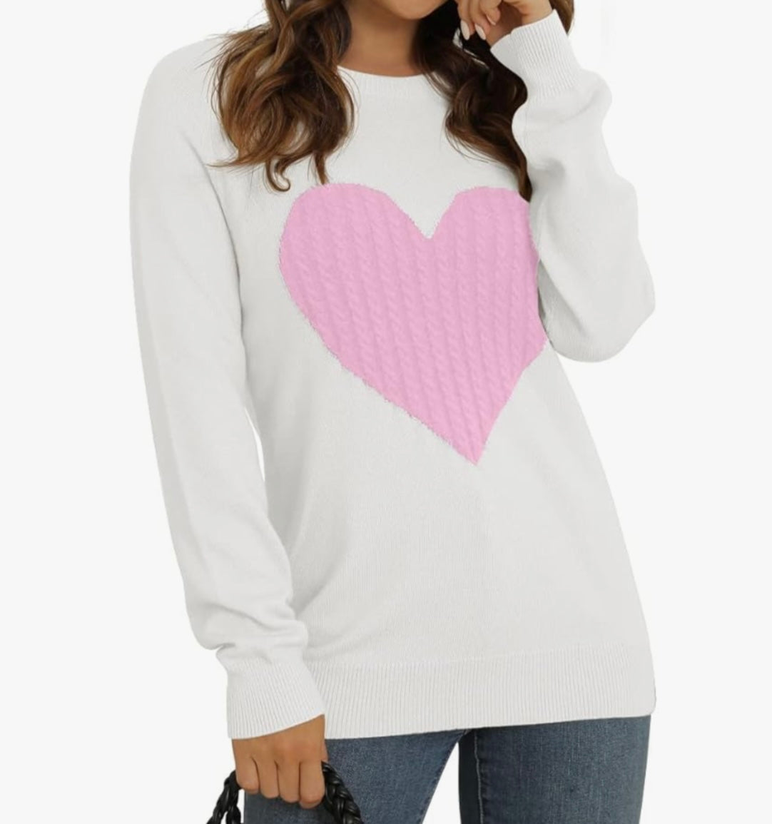 Pink Heart LOVE Knit Sweater