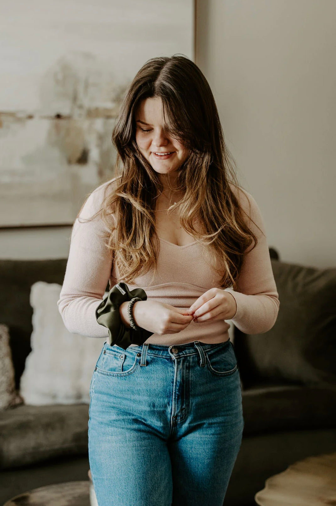 Barbays Fern Satin Scrunchie
