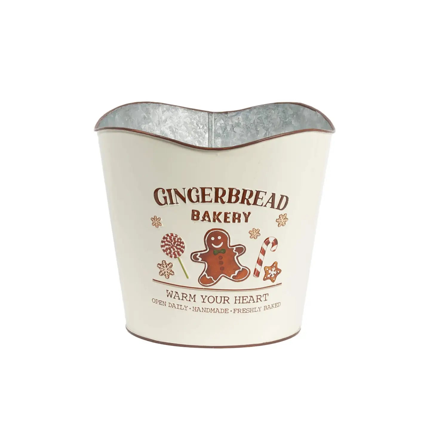 Gingerbread Metal Pot - Large