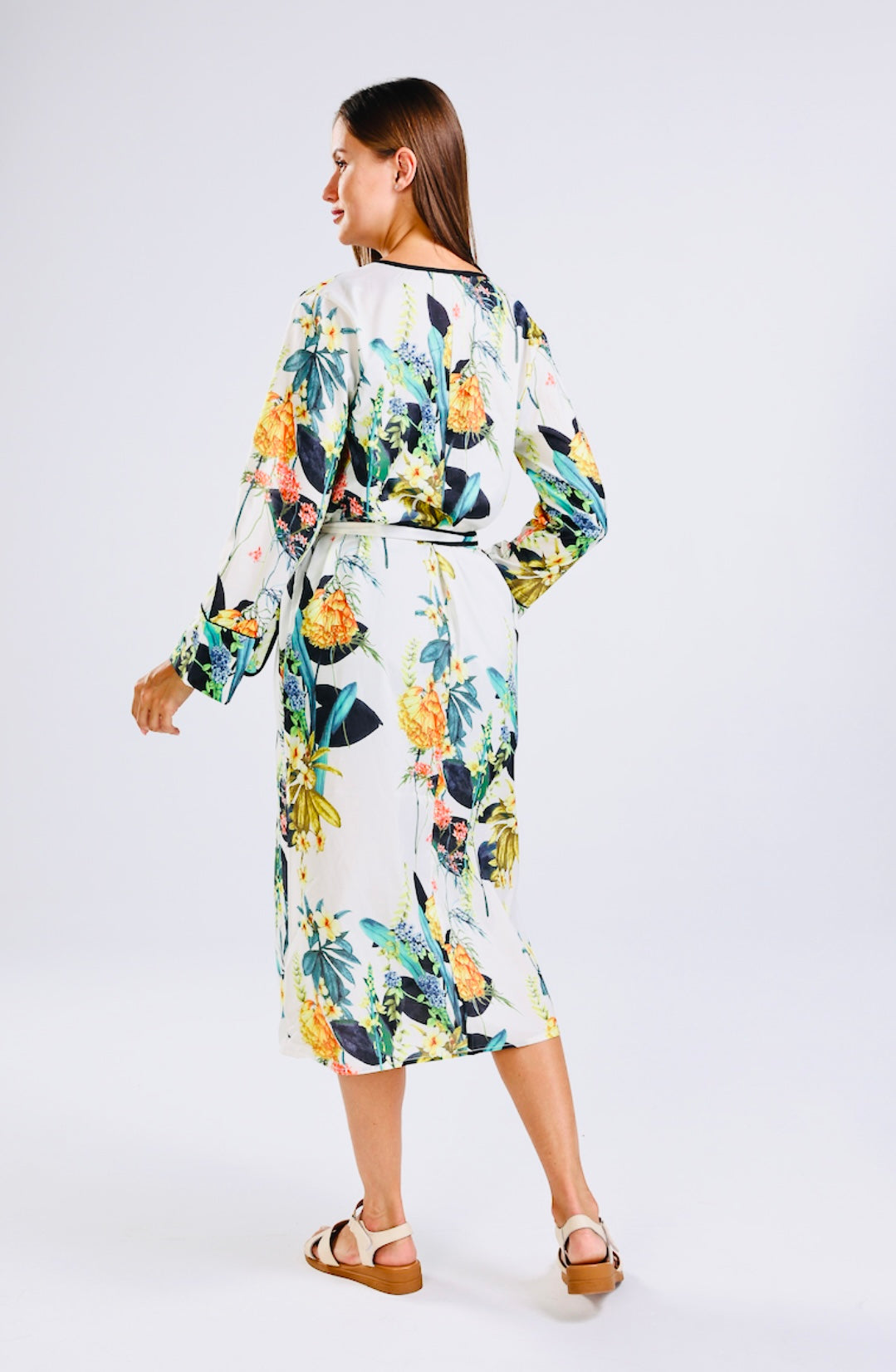 Yellow Florals Kimono - One Size